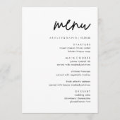 Minimalistische Karten mit Hochzeitmenü | Menü Emp (Vorderseite)