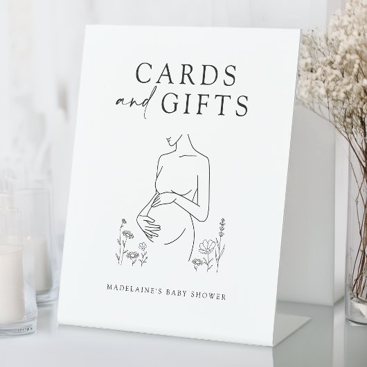 Minimalistische Karten und Geschenke Kinderdusche Sockelschild