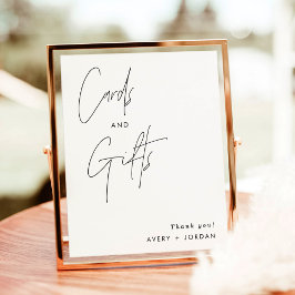 Minimalistische Karten und Geschenke Zeichen, Mode Poster