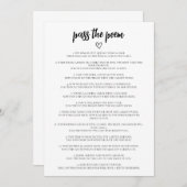 Minimalistische Kartenübergabe für das Gedicht Bra Einladung (Vorne/Hinten)