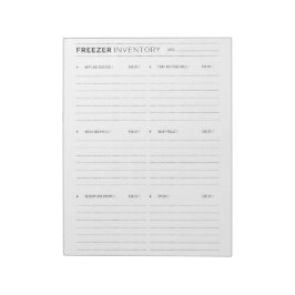 Minimalistische Kategorien Gefrierschrank-Inventar Notizblock