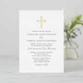 Minimalistische katholische Hochzeit mit Messfeier Folieneinladung (Stehend vorne)