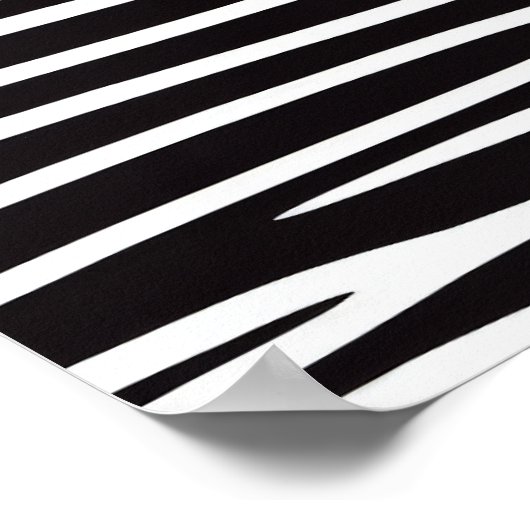 Minimalistische Katze in Streifen Poster (Ecke)