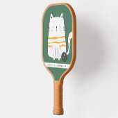 Minimalistische Katze, Individuelle Name Picklebal Pickleball Schläger (Links)