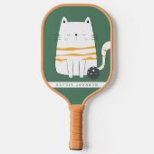 Minimalistische Katze, Individuelle Name Picklebal Pickleball Schläger (Rückseite)