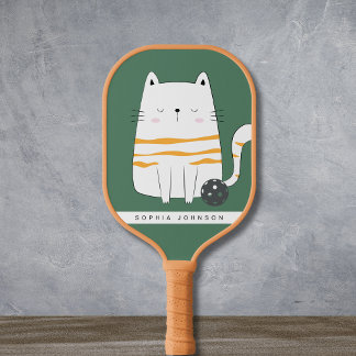 Minimalistische Katze, Individuelle Name Picklebal Pickleball Schläger