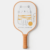 Minimalistische Katze, Individuelle Name Picklebal Pickleball Schläger (Vorderseite)