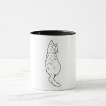 Minimalistische Katze Rückansicht Linienkunst