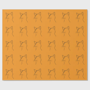 Minimalistische Katzen-Blitz-Linienkunst Moderne S Geschenkpapier