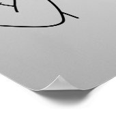 Minimalistische Katzen-Faust-Linienkunst  Poster (Ecke)