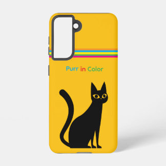 Minimalistische Katzen-Galaxy-Hülle 'Purr in Color Samsung Galaxy Hülle
