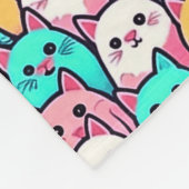 Minimalistische Katzen in mehrfarbigen Pastellfarb Fleecedecke (Ecke)