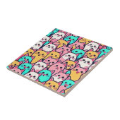 Minimalistische Katzen in mehrfarbigen Pastellfarb Fliese (Seite)