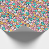 Minimalistische Katzen in mehrfarbigen Pastellfarb Geschenkpapier (Ecke)