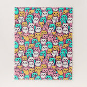 Minimalistische Katzen in mehrfarbigen Pastellfarb Puzzle (Vertikal)