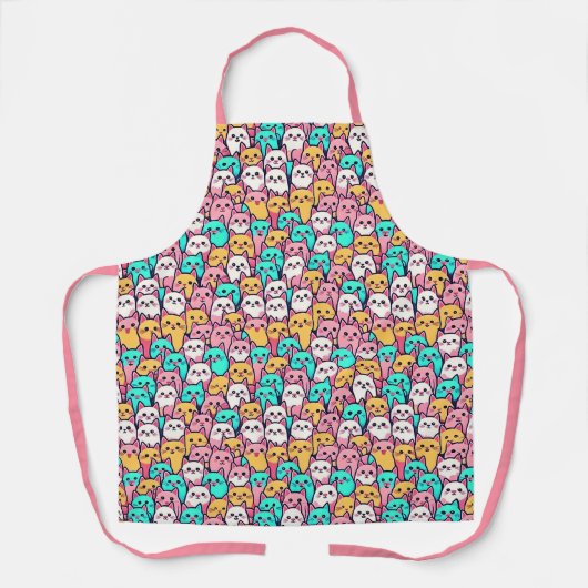 Minimalistische Katzen in mehrfarbigen Pastellfarb Schürze (Vorderseite)