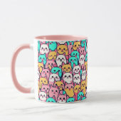 Minimalistische Katzen in mehrfarbigen Pastellfarb Tasse (Links)