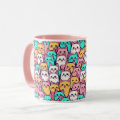 Minimalistische Katzen in mehrfarbigen Pastellfarb Tasse (Vorderseite Links)