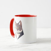Minimalistische Katzenillustration. Tasse (Vorderseite Links)