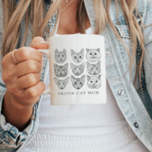 Minimalistische Katzenkatze Mama Katzenkatze Katze Kaffeetasse