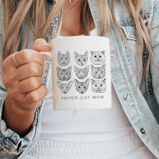 Minimalistische Katzenkatze Mama Katzenkatze Katze Kaffeetasse