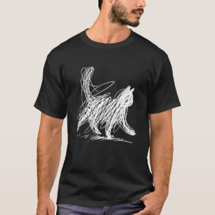 Minimalistische Katzenkunst T-Shirt