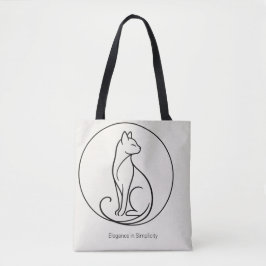 Minimalistische Katzenlinienkunst - Chic Pet Colle Tasche