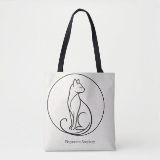 Minimalistische Katzenlinienkunst - Chic Pet Colle Tasche