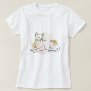 Minimalistische Katzenlinienkunst für Katzenliebha T-Shirt