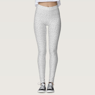 Minimalistische Katzenmuster-Leggings – Hellgrau Leggings