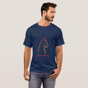 Minimalistische Katzenporträt-Linienkunst T-Shirt