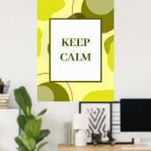 Minimalistische "Keep Calm" Salbeigrüne Abstrakte Poster (Heimbüro)