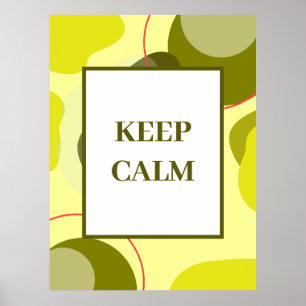Minimalistische "Keep Calm" Salbeigrüne Abstrakte Poster