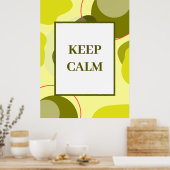 Minimalistische "Keep Calm" Salbeigrüne Abstrakte Poster (Küche)