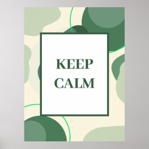 Minimalistische "Keep Calm" Salbeigrüne Abstrakte  Poster