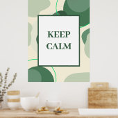 Minimalistische "Keep Calm" Salbeigrüne Abstrakte Poster (Küche)