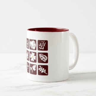 Minimalistische Keramik-Kaffeetasse mit Blattmotiv Zweifarbige Tasse