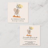 Minimalistische Keramik von Elfenbein Form Florist Quadratische Visitenkarte (Vorne/Hinten)
