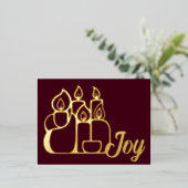 Minimalistische Kerzen Folien Feiertagspostkarte (Stehend vorne)