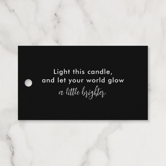 Minimalistische Kerzenmarke (Markenverpackung) Geschenkanhänger (Rückseite (Horizontal))