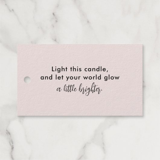 Minimalistische Kerzenmarke (Markenverpackung) Geschenkanhänger (Rückseite (Horizontal))