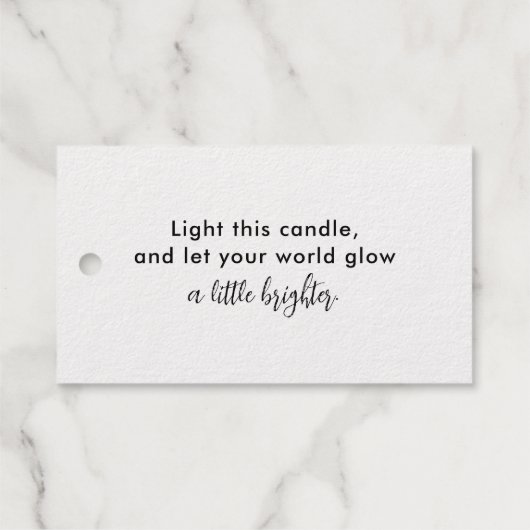 Minimalistische Kerzenmarke (Markenverpackung) Geschenkanhänger (Rückseite (Horizontal))