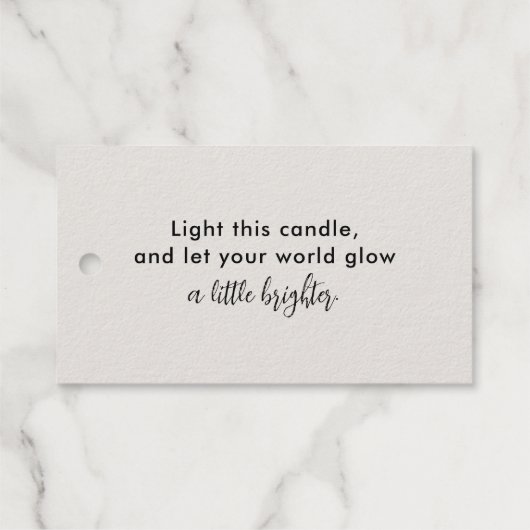 Minimalistische Kerzenmarke (Markenverpackung) Geschenkanhänger (Rückseite (Horizontal))