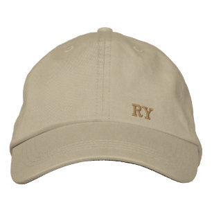 Minimalistische Khaki-Mütze mit initialer Stickere Bestickte Baseballkappe