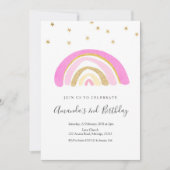 Minimalistische Kid's Rainbow Birthday Einladung (Vorderseite)