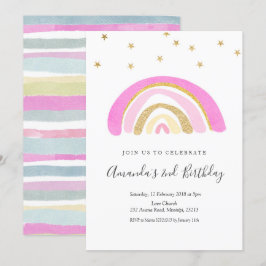 Minimalistische Kid's Rainbow Birthday Einladung