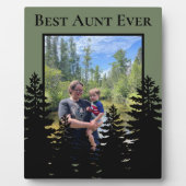 Minimalistische Kiefernbaum-Silhouette personalisi Fotoplatte (Vorderseite)