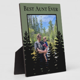 Minimalistische Kiefernbaum-Silhouette personalisi Fotoplatte