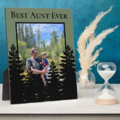 Minimalistische Kiefernbaum-Silhouette personalisi Fotoplatte (Seite)