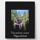 Minimalistische Kiefernbaum-Silhouette personalisi Fotoplatte (Vorderseite)